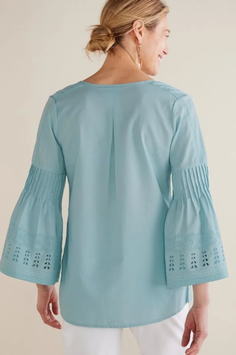 Túnica Heloise con Mangas de Encaje y Detalles Artesanales - Tops Soft Surroundings