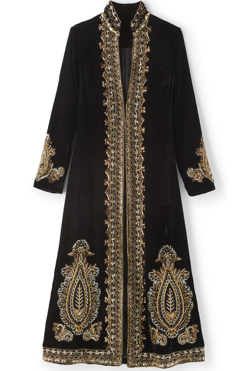 Elegante Gabardina Clásica Negro de Soft Surroundings - Abrigo Ligero para Todas las Temporadas