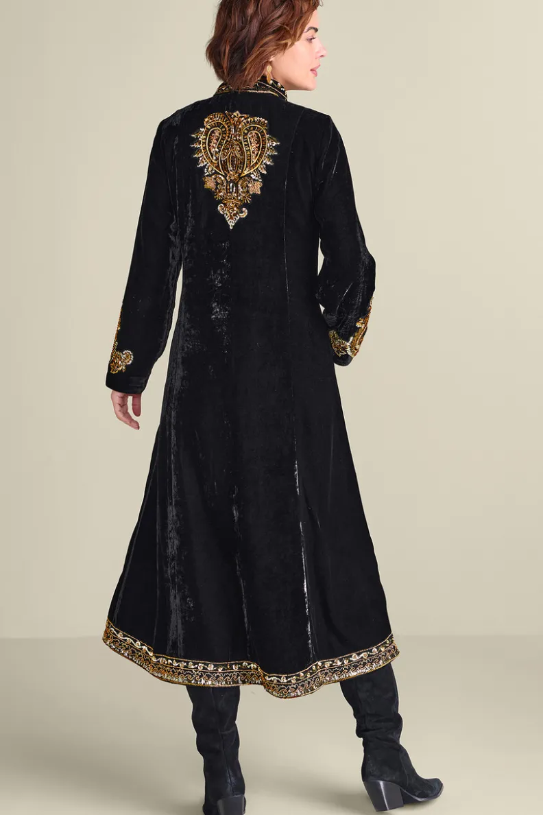Elegante Gabardina Clásica Negro de Soft Surroundings - Abrigo Ligero para Todas las Temporadas