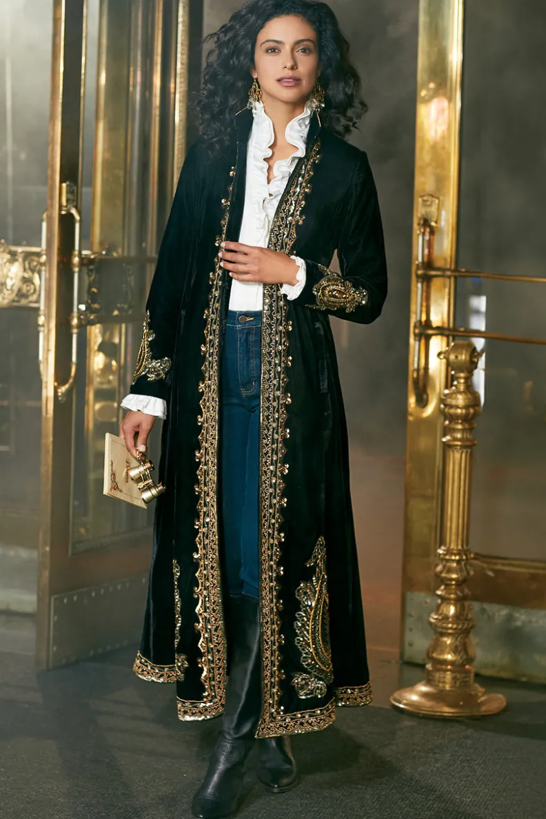 Elegante Gabardina Clásica Negro de Soft Surroundings - Abrigo Ligero para Todas las Temporadas