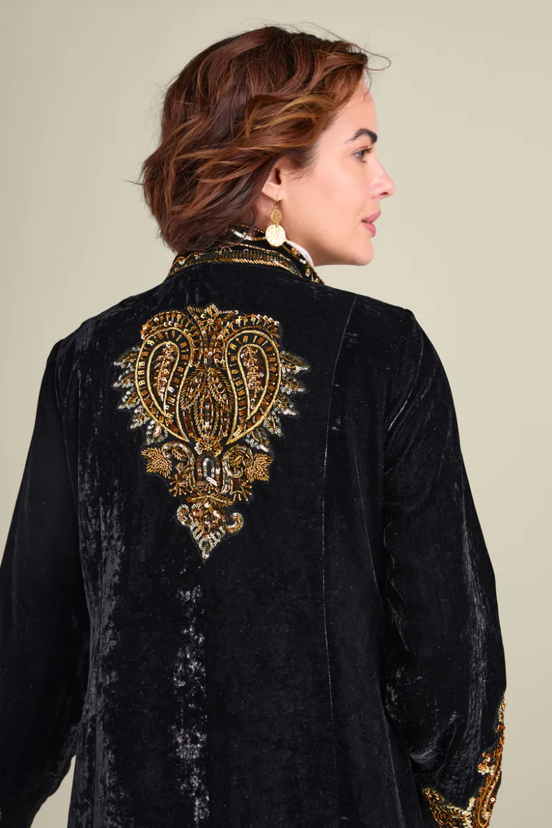 Elegante Gabardina Clásica Negro de Soft Surroundings - Abrigo Ligero para Todas las Temporadas