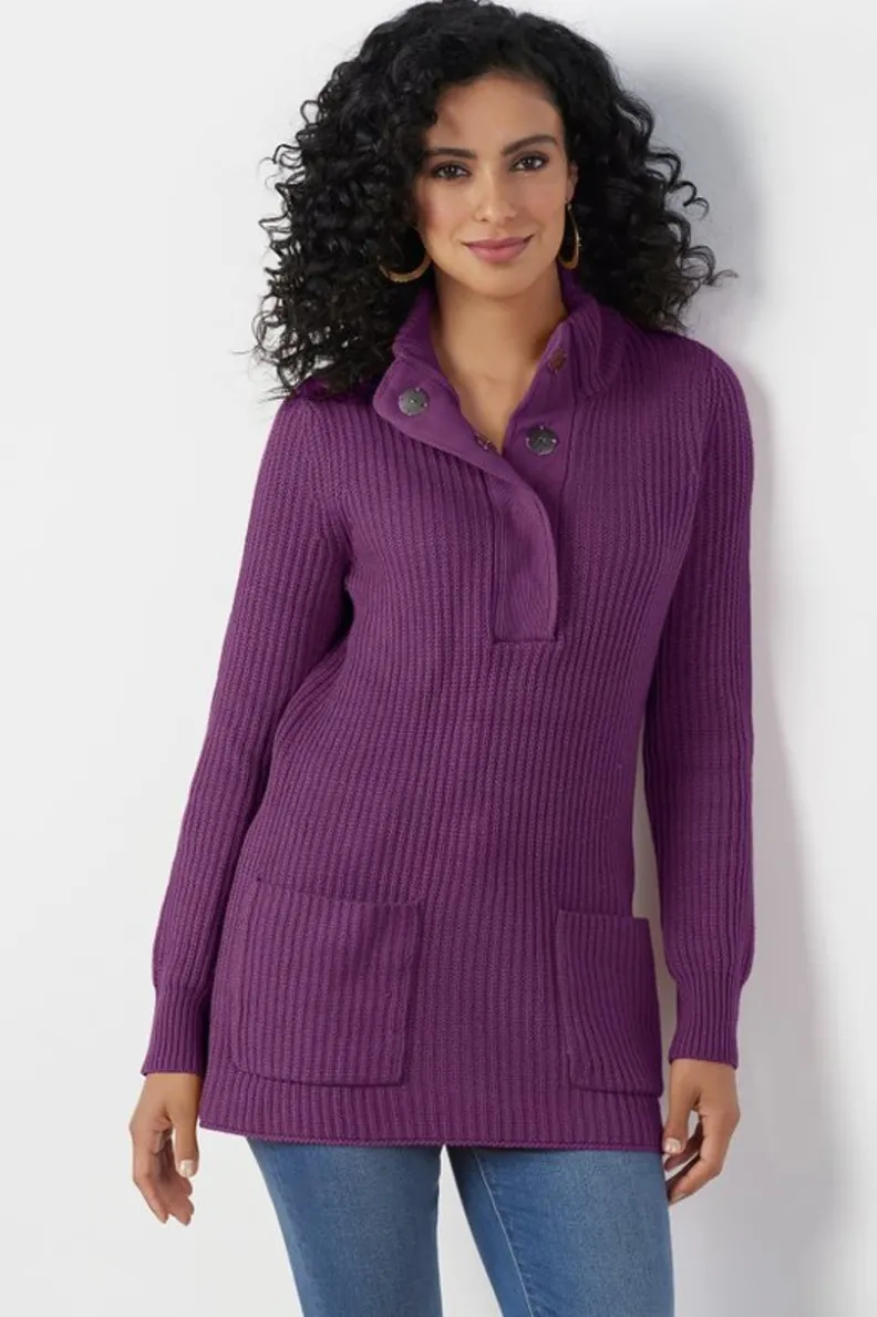 Jerséis Cálidos para Mujer: Túnica de Lana de las Tierras Altas - Diseño Acogedor por Entornos Suaves