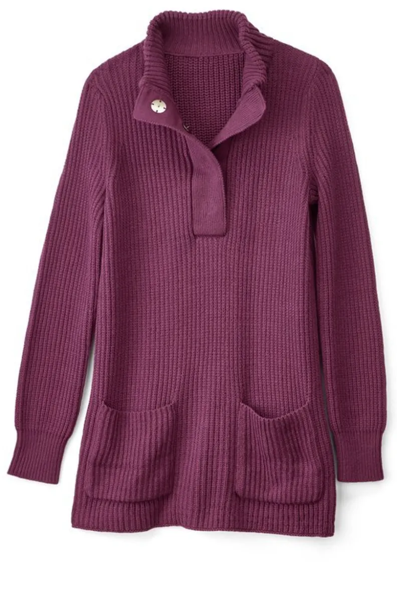 Jerséis Cálidos para Mujer: Túnica de Lana de las Tierras Altas - Diseño Acogedor por Entornos Suaves