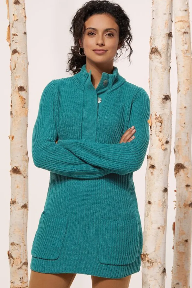 Jerséis Cálidos para Mujer: Túnica de Lana de las Tierras Altas - Diseño Acogedor por Entornos Suaves