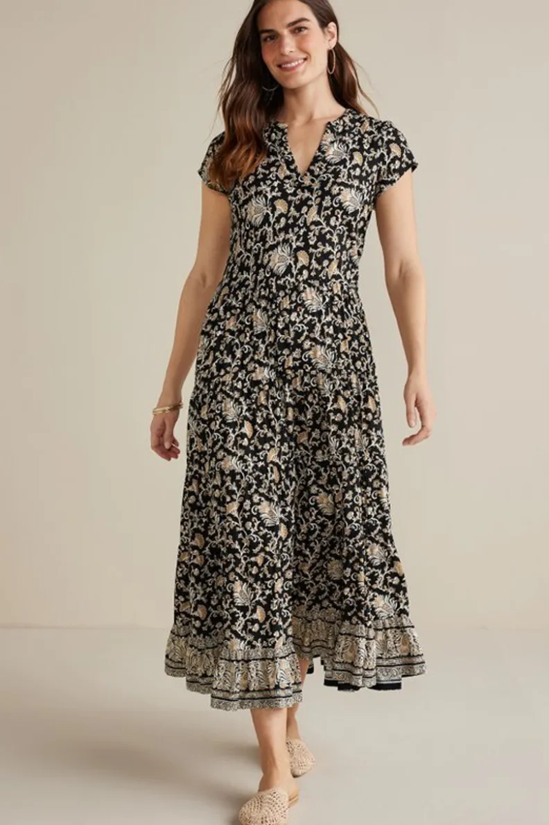 Vestido midi Hollis con estampado floral lisboeta en tonos neutros - Colección primavera de Soft Surroundings