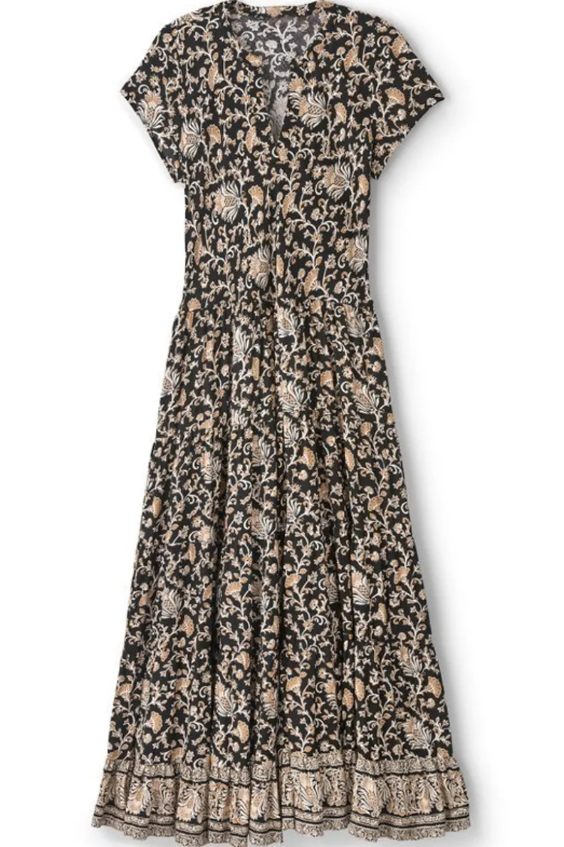 Vestido midi Hollis con estampado floral lisboeta en tonos neutros - Colección primavera de Soft Surroundings