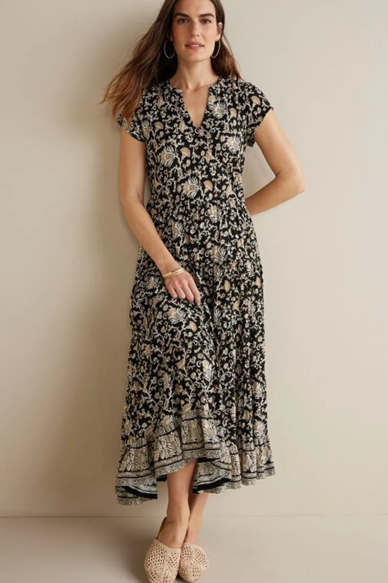 Vestido midi Hollis con estampado floral lisboeta en tonos neutros - Colección primavera de Soft Surroundings