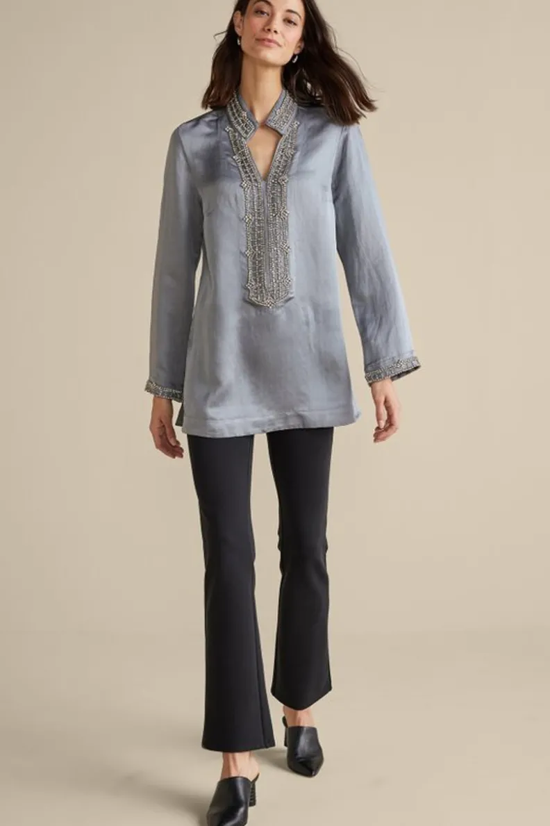 Túnica Colette de Soft Surroundings: Detalles Artesanales con Inspiración Marroquí en Tela Suave