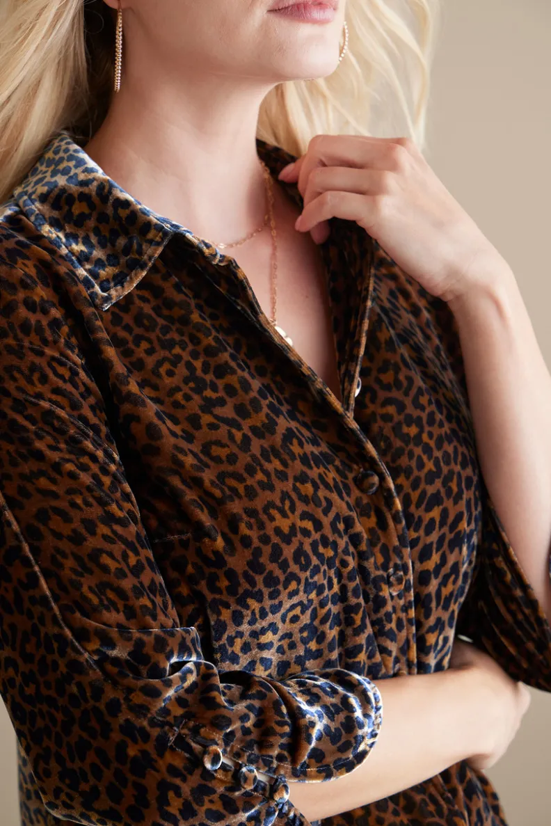 Blusa bohemia en seda suave con toques de terciopelo - Estilo poético y cómodo de Tops-Soft Surroundings
