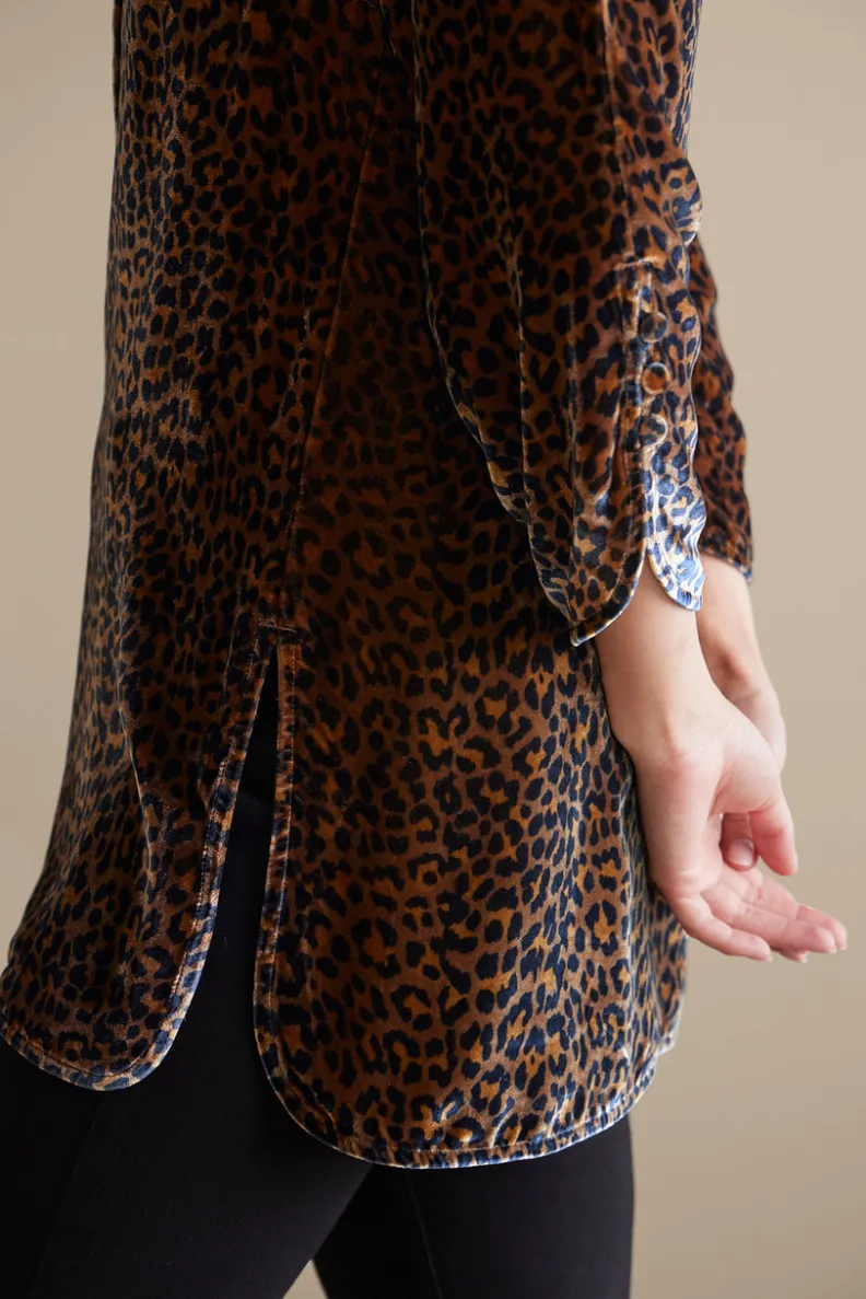 Blusa bohemia en seda suave con toques de terciopelo - Estilo poético y cómodo de Tops-Soft Surroundings