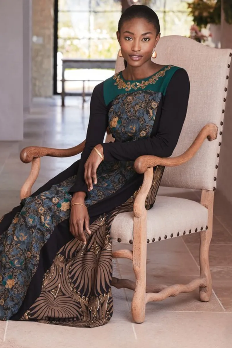 Vestido Sultana Icono - Elegancia Fluida con Toque Boho de Soft Surroundings | Tocado de Moda Primaveral