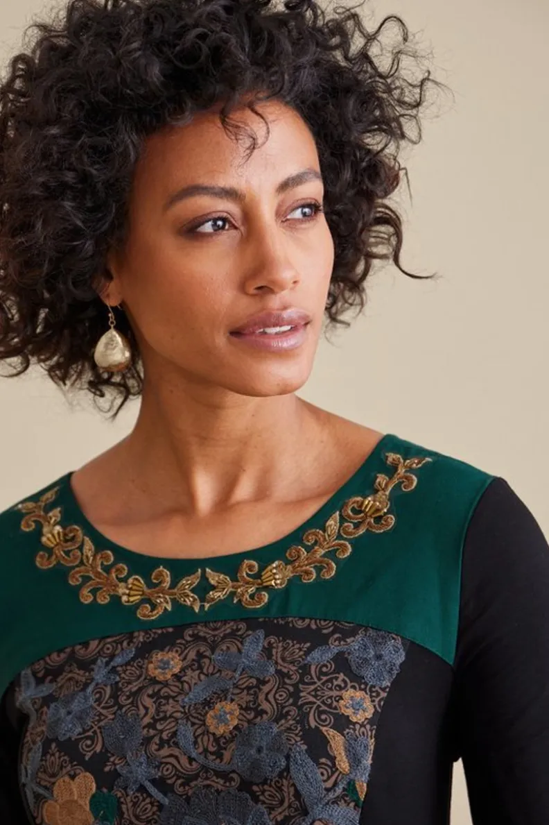 Vestido Sultana Icono - Elegancia Fluida con Toque Boho de Soft Surroundings | Tocado de Moda Primaveral