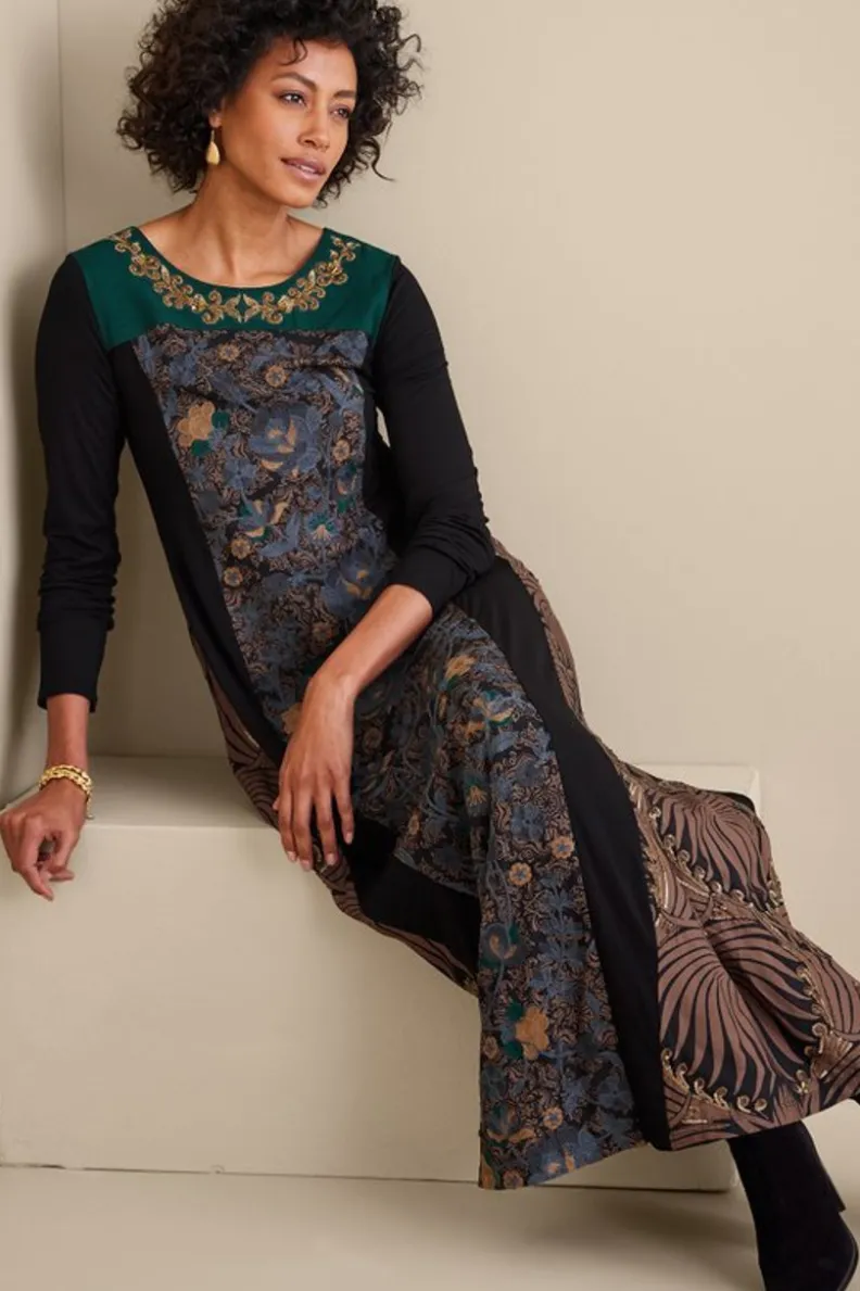 Vestido Sultana Icono - Elegancia Fluida con Toque Boho de Soft Surroundings | Tocado de Moda Primaveral