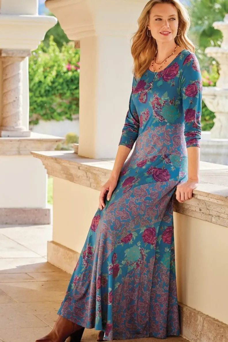 Vestido Ismerelda de Soft Surroundings - Elegancia en Azul Marino Profundo con Detalles Fluidosc