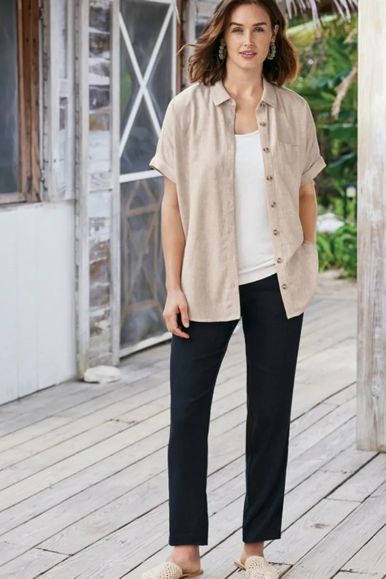 Blusa Elegante Ivy con Detalles Florales - Confortable y Fresca, Colección Soft Surroundings
