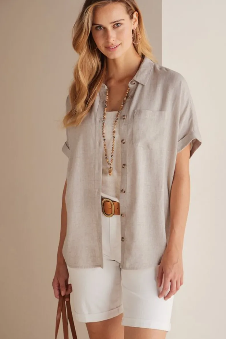 Blusa Elegante Ivy con Detalles Florales - Confortable y Fresca, Colección Soft Surroundings
