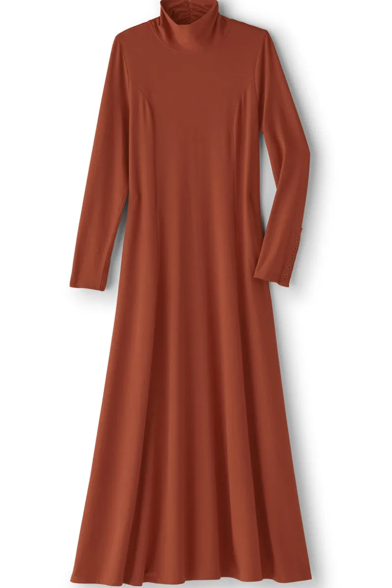 Vestido midi Jackie de tejido suave - Modelo largo casual con detalles en punto elástico (Soft Surroundings Collection)