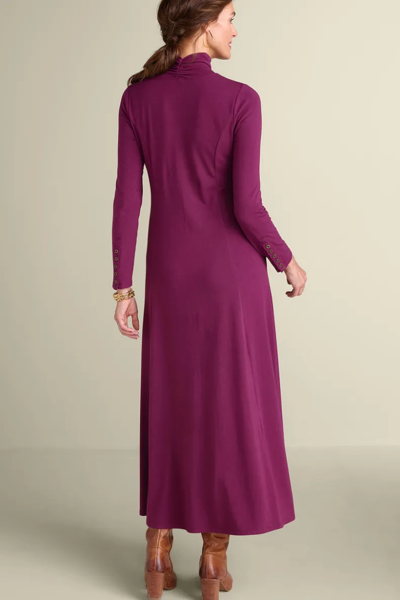 Vestido midi Jackie de tejido suave - Modelo largo casual con detalles en punto elástico (Soft Surroundings Collection)