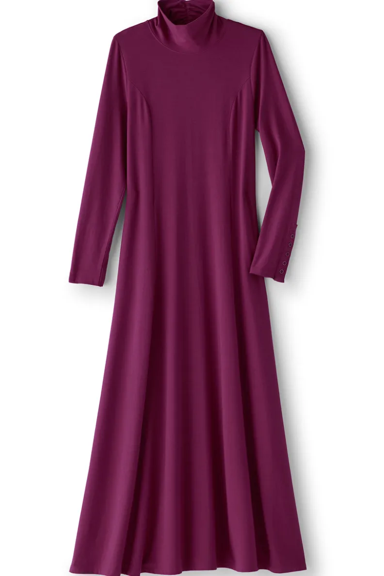 Vestido midi Jackie de tejido suave - Modelo largo casual con detalles en punto elástico (Soft Surroundings Collection)