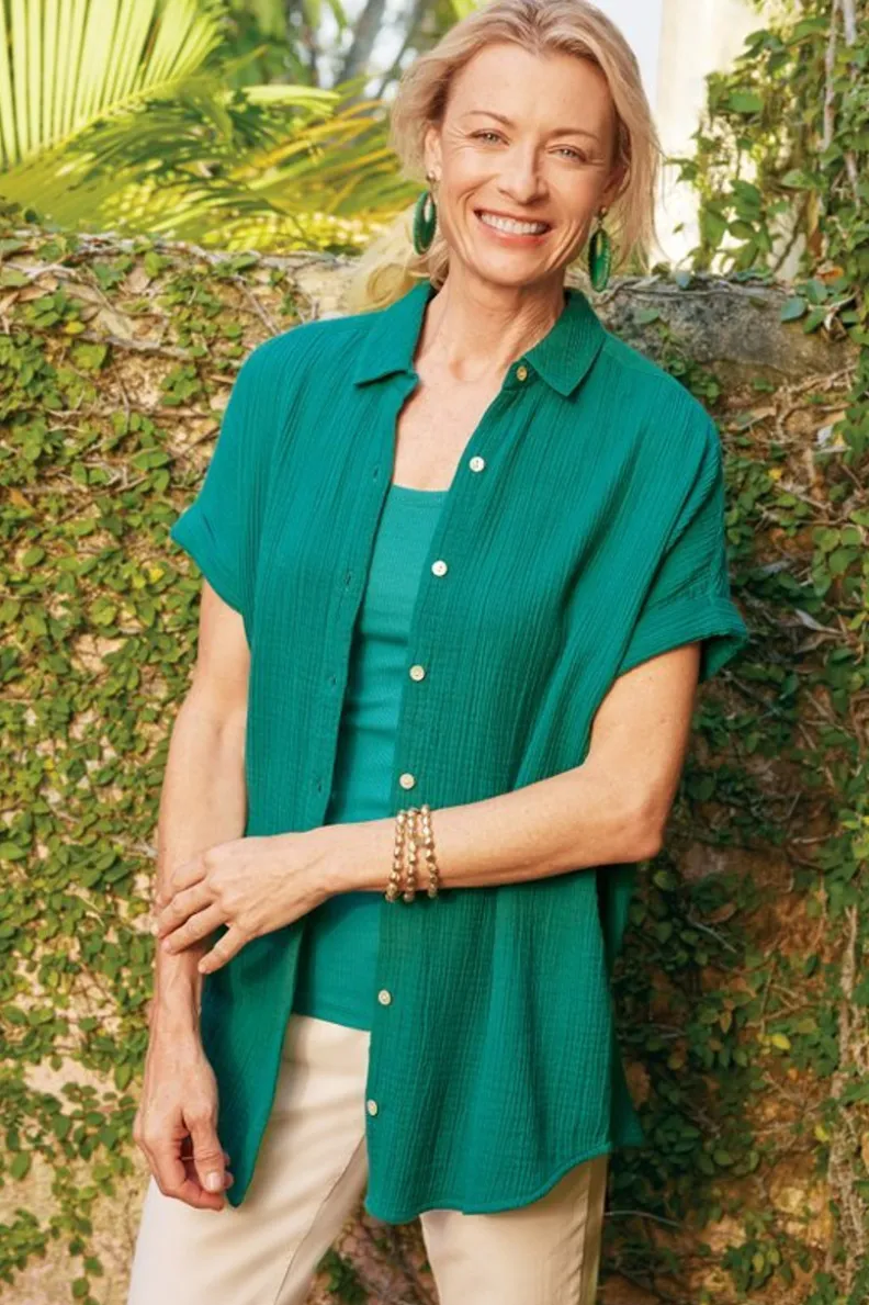 Blusa Je Veux en Tejido de Gasa - Diseño Fresco y Ligero por Soft Surroundings