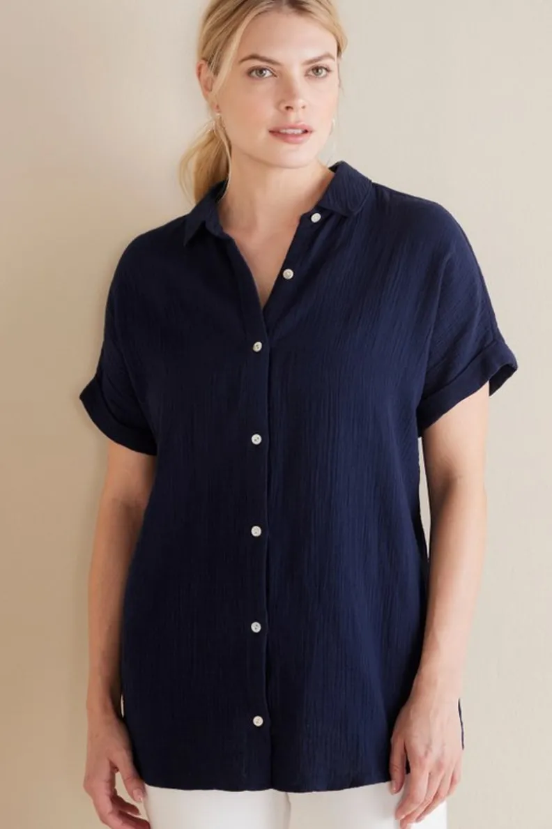 Blusa Je Veux en Tejido de Gasa - Diseño Fresco y Ligero por Soft Surroundings