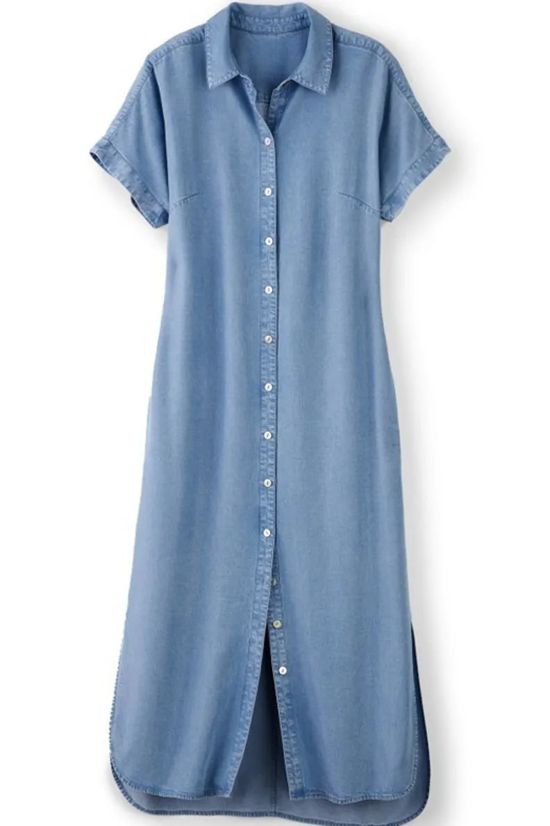 Vestido Camisero Mid-Length Soft Surroundings - Estilo Francés 