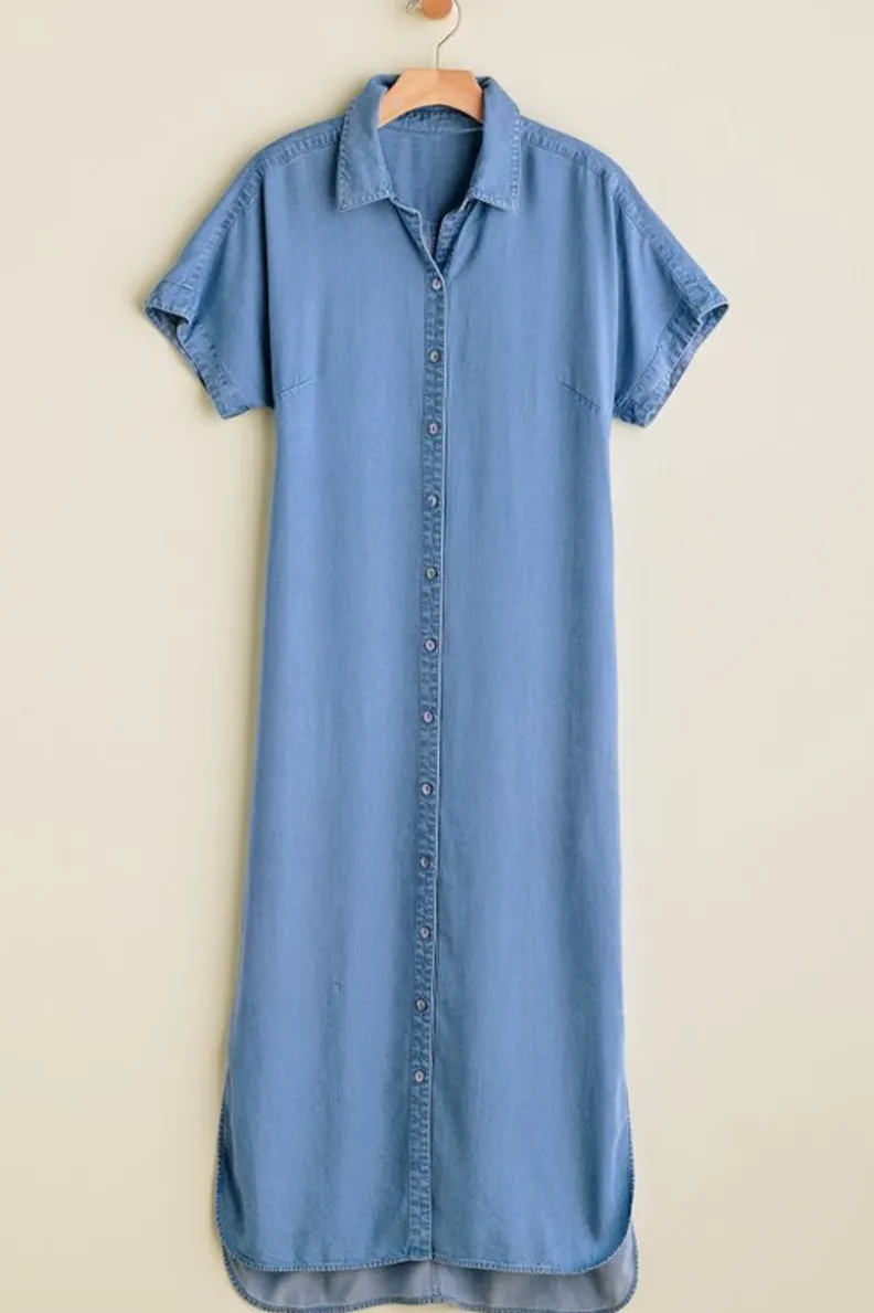 Vestido Camisero Mid-Length Soft Surroundings - Estilo Francés 