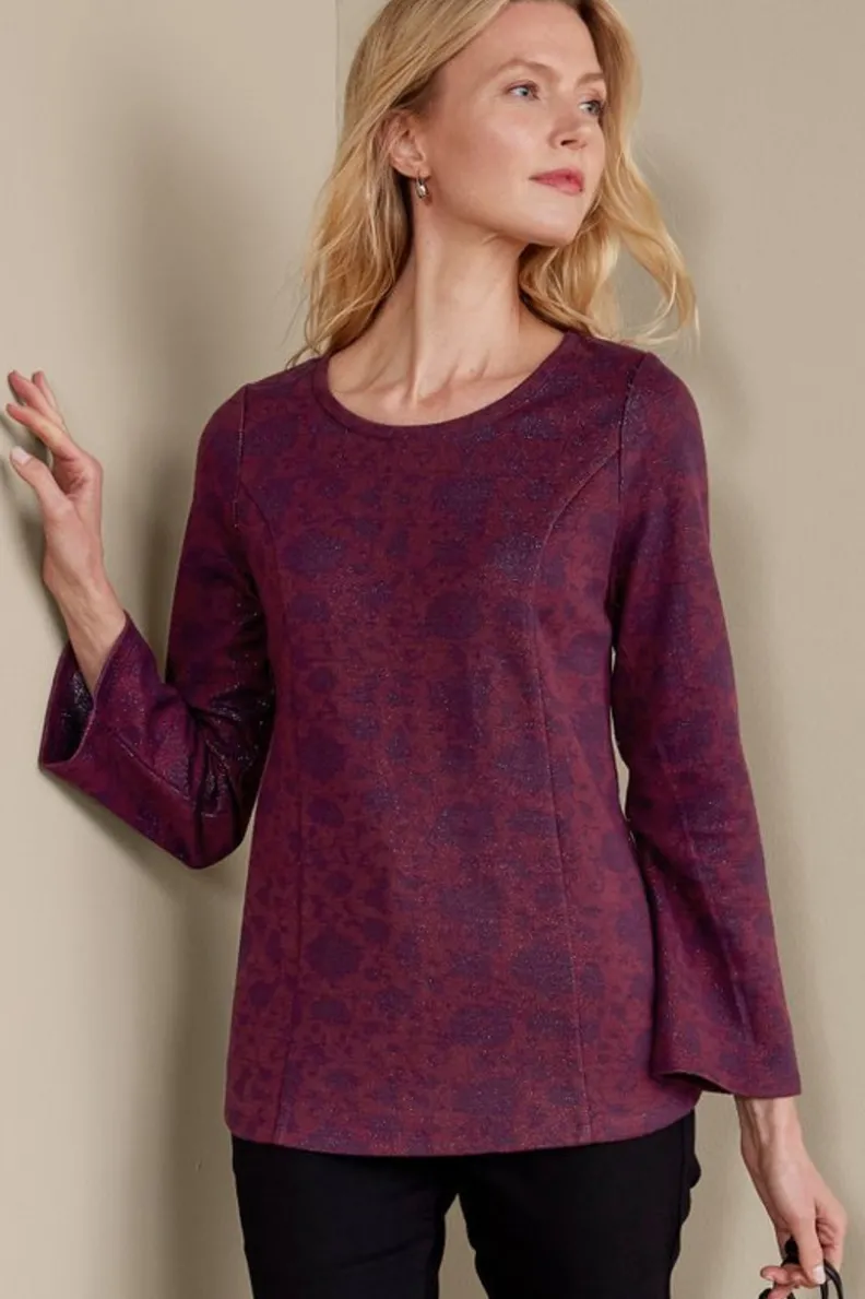 Blusa Jacquard Jeri de Ambientes Suaves - Estampado Multifloral con Tejido Ligero
