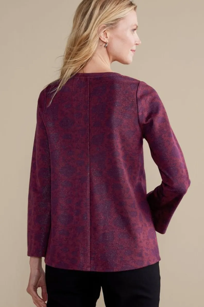 Blusa Jacquard Jeri de Ambientes Suaves - Estampado Multifloral con Tejido Ligero