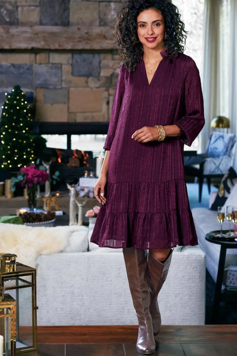 Vestido Casual Jocelyn en Uva Envejecido - Elegancia Soft Surroundings con Ajuste Perfecto