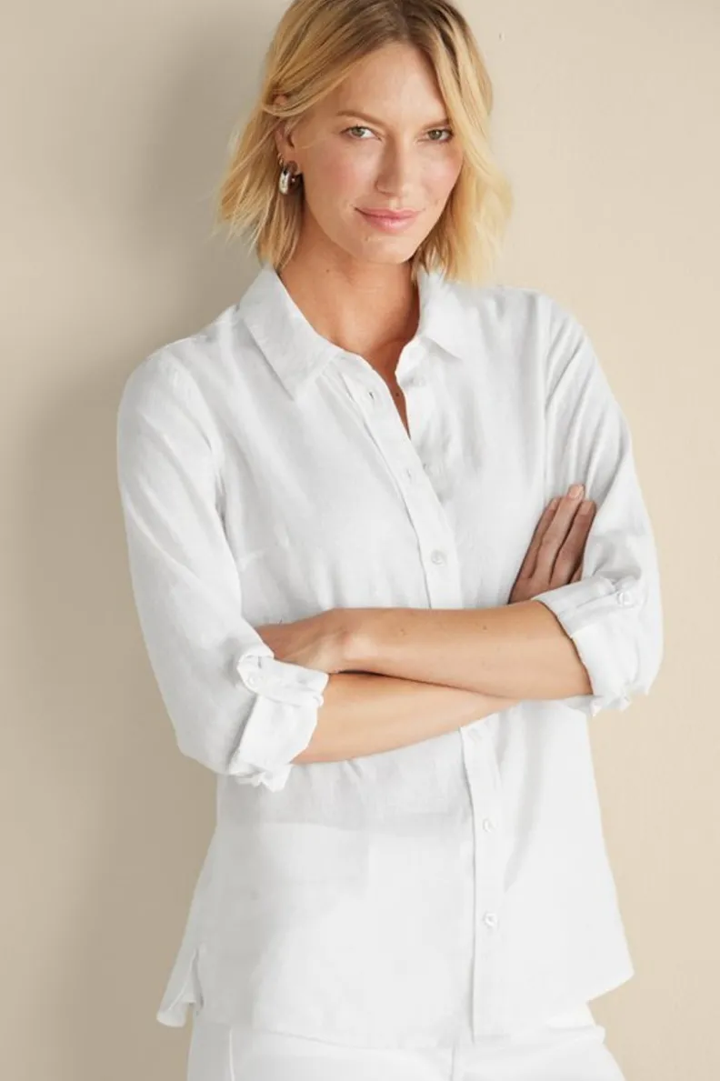 Camisa Jordan en Lino Fresco - Elegancia Suave de Soft Surroundings