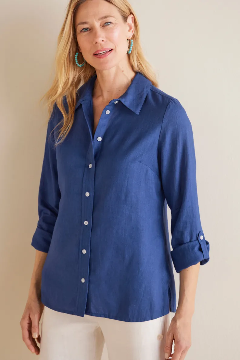 Camisa Jordan en Lino Fresco - Elegancia Suave de Soft Surroundings