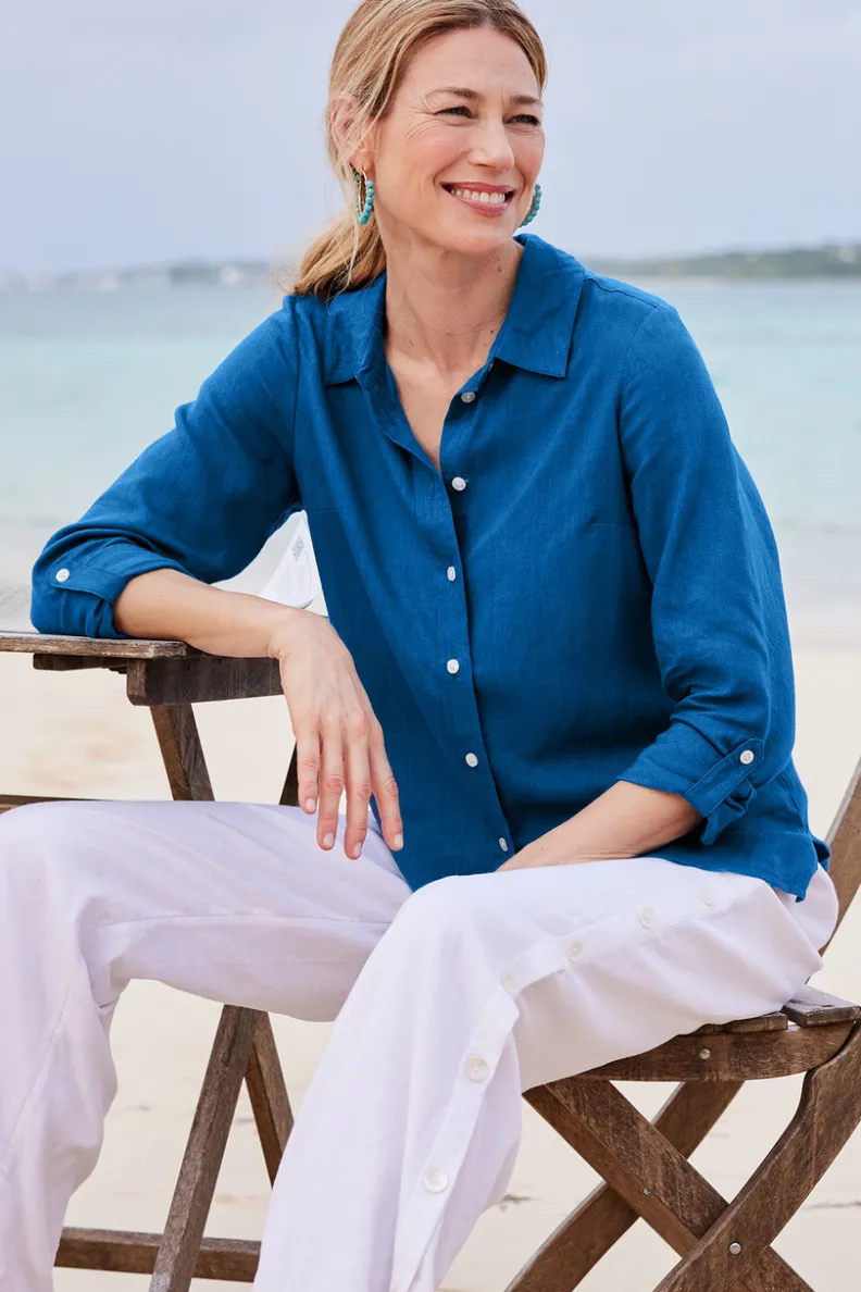 Camisa Jordan en Lino Fresco - Elegancia Suave de Soft Surroundings