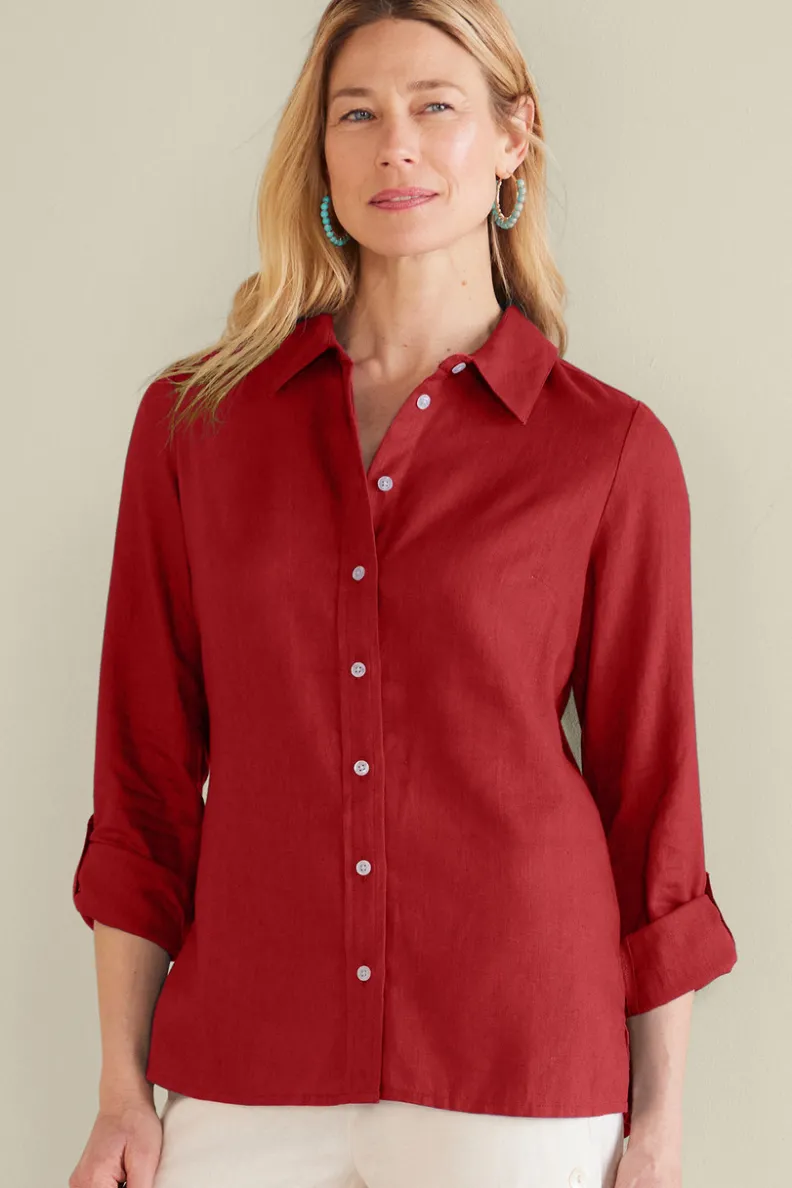 Camisa Jordan en Lino Fresco - Elegancia Suave de Soft Surroundings