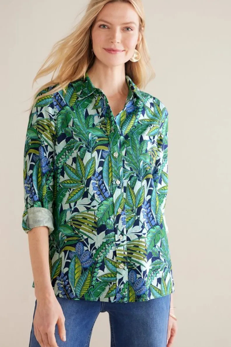 Camisa Jordan en Lino Fresco - Elegancia Suave de Soft Surroundings