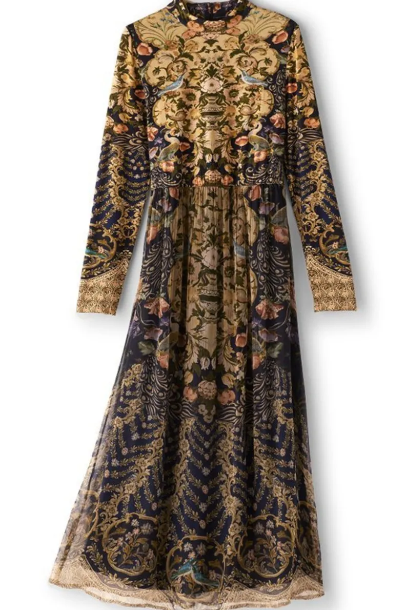 Vestido Largo Kalista con Pañuelo Elegante - Colección Soft Surroundings Otoño 2023 | Estilo Boho Chic con Detalles Artesanales