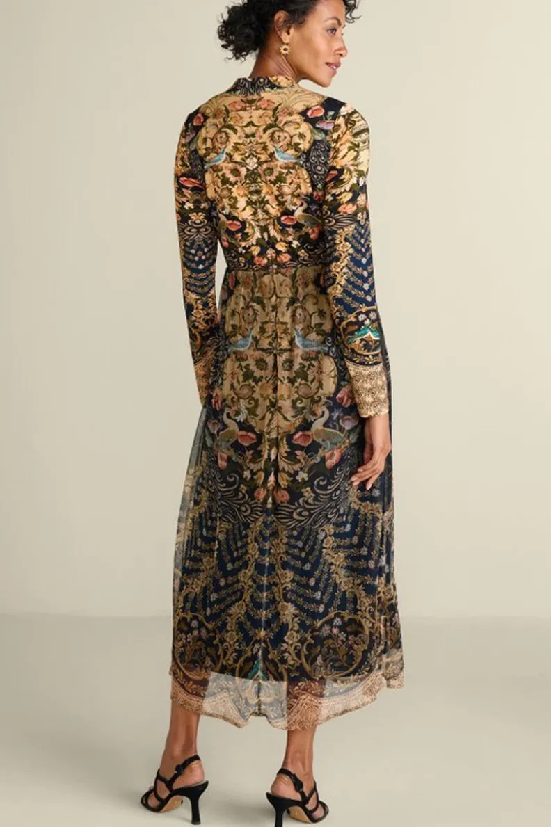 Vestido Largo Kalista con Pañuelo Elegante - Colección Soft Surroundings Otoño 2023 | Estilo Boho Chic con Detalles Artesanales