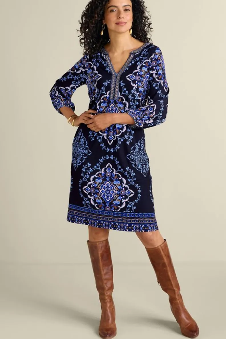 Vestido Elegante Kauri con Estampado Medallón - Tonos Bahía | Diseño Exclusivo de Soft Surroundings para Mujer
