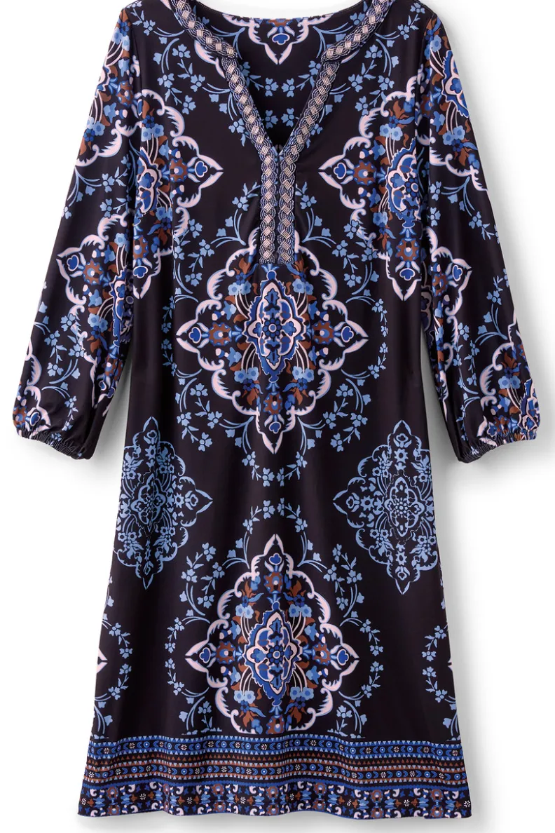 Vestido Elegante Kauri con Estampado Medallón - Tonos Bahía | Diseño Exclusivo de Soft Surroundings para Mujer