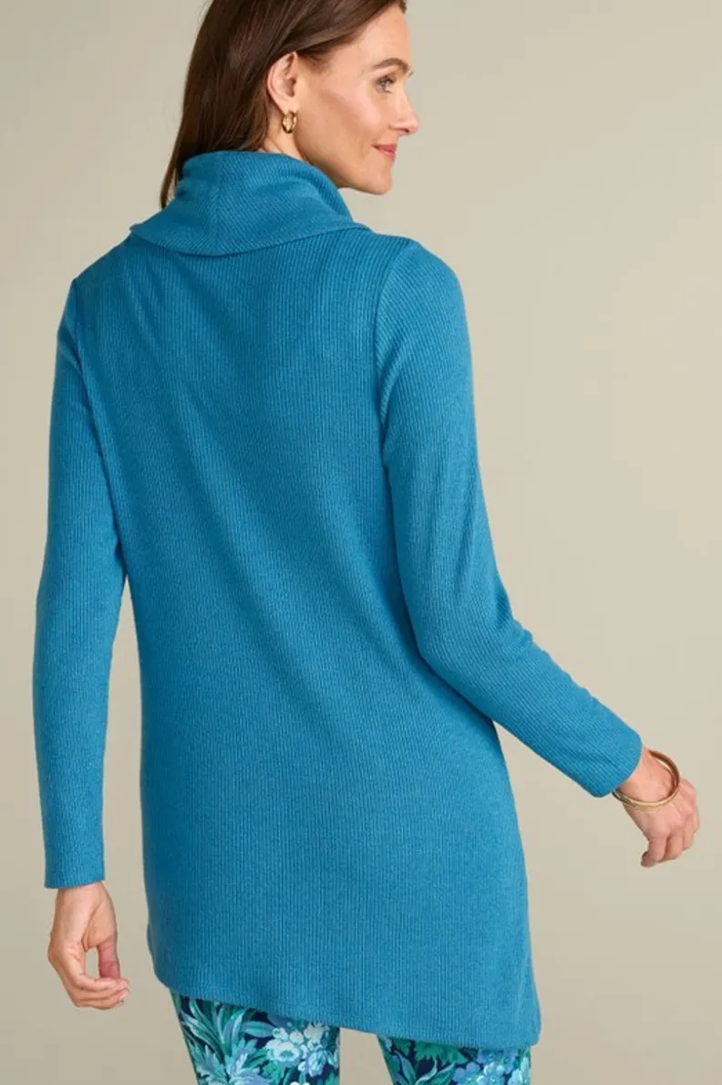 Túnica acogedora Kayla con cuello envolvente - Tejido acanalado suave de Soft Surroundings