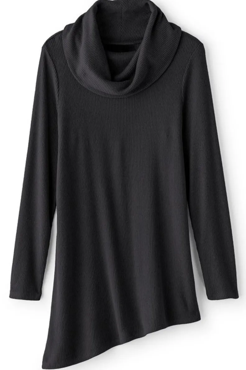 Túnica acogedora Kayla con cuello envolvente - Tejido acanalado suave de Soft Surroundings