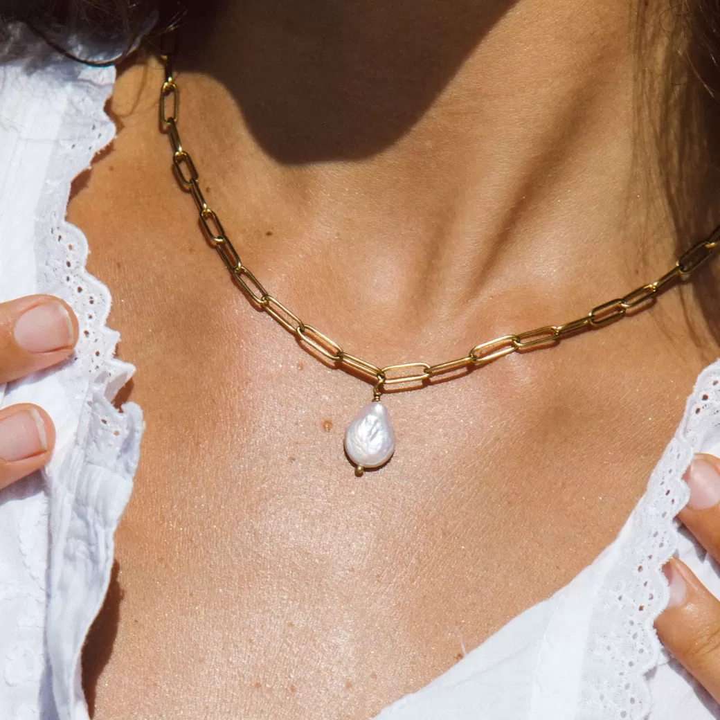 Collar Elegante de Perlas Keshi - Diseño Artesanal con Toque de Lujo | Tienda de Joyería Atolea