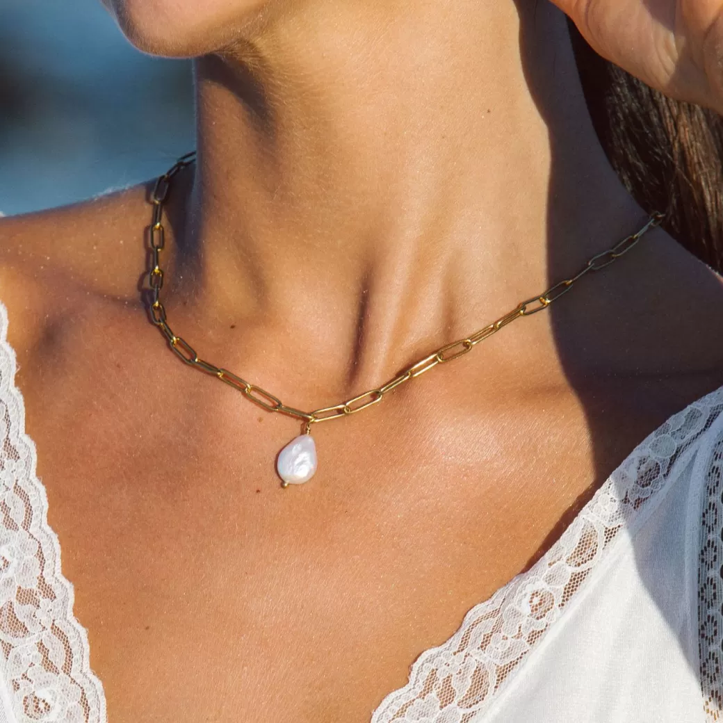 Collar Elegante de Perlas Keshi - Diseño Artesanal con Toque de Lujo | Tienda de Joyería Atolea