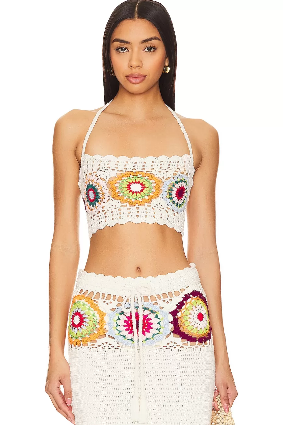 Blusa tejida a crochet Kestrel - Estilo bohemio de Lovers + Friends para días soleados