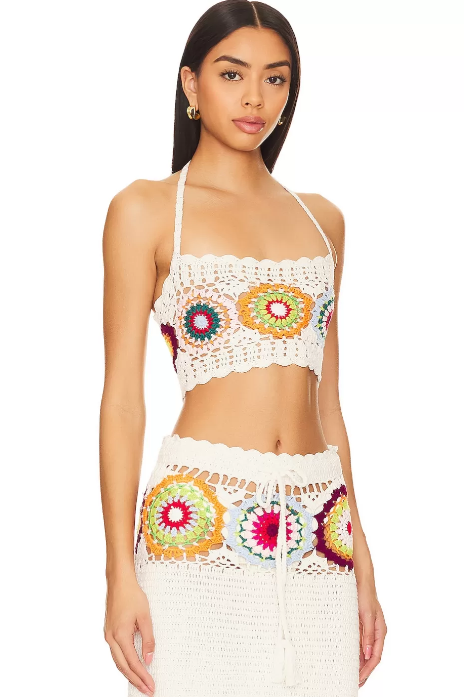 Blusa tejida a crochet Kestrel - Estilo bohemio de Lovers + Friends para días soleados