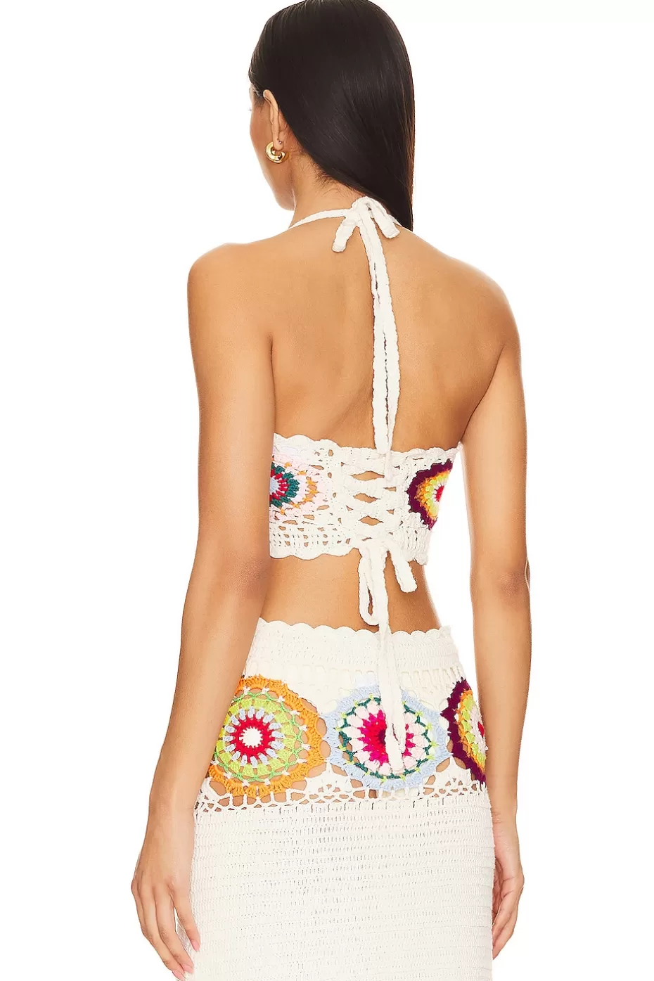 Blusa tejida a crochet Kestrel - Estilo bohemio de Lovers + Friends para días soleados