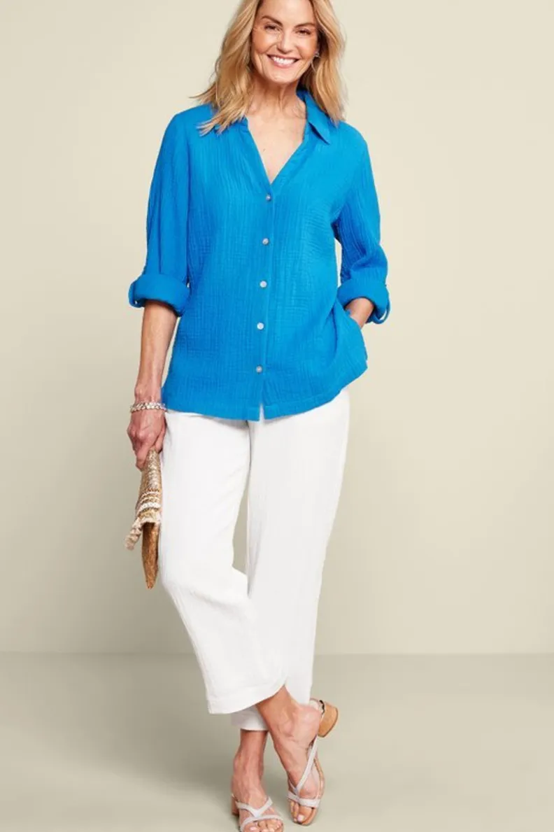 Pantalones Khulani de Gasas Suaves - Corte Recto Tobillero en Azul Marino | Colección Casual con Ajuste Cómodo