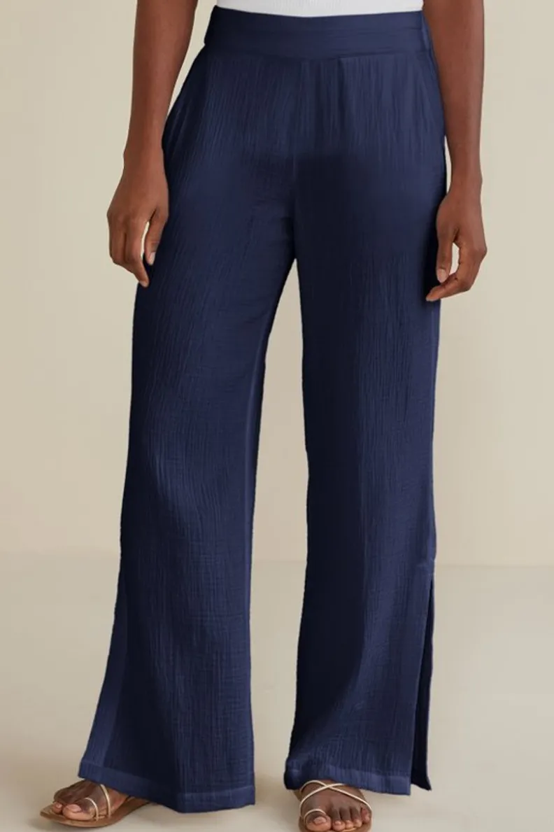 Pantalones anchos Khulani en gasa suave - Corte holgado para máxima comodidad - Colección Soft Surroundings