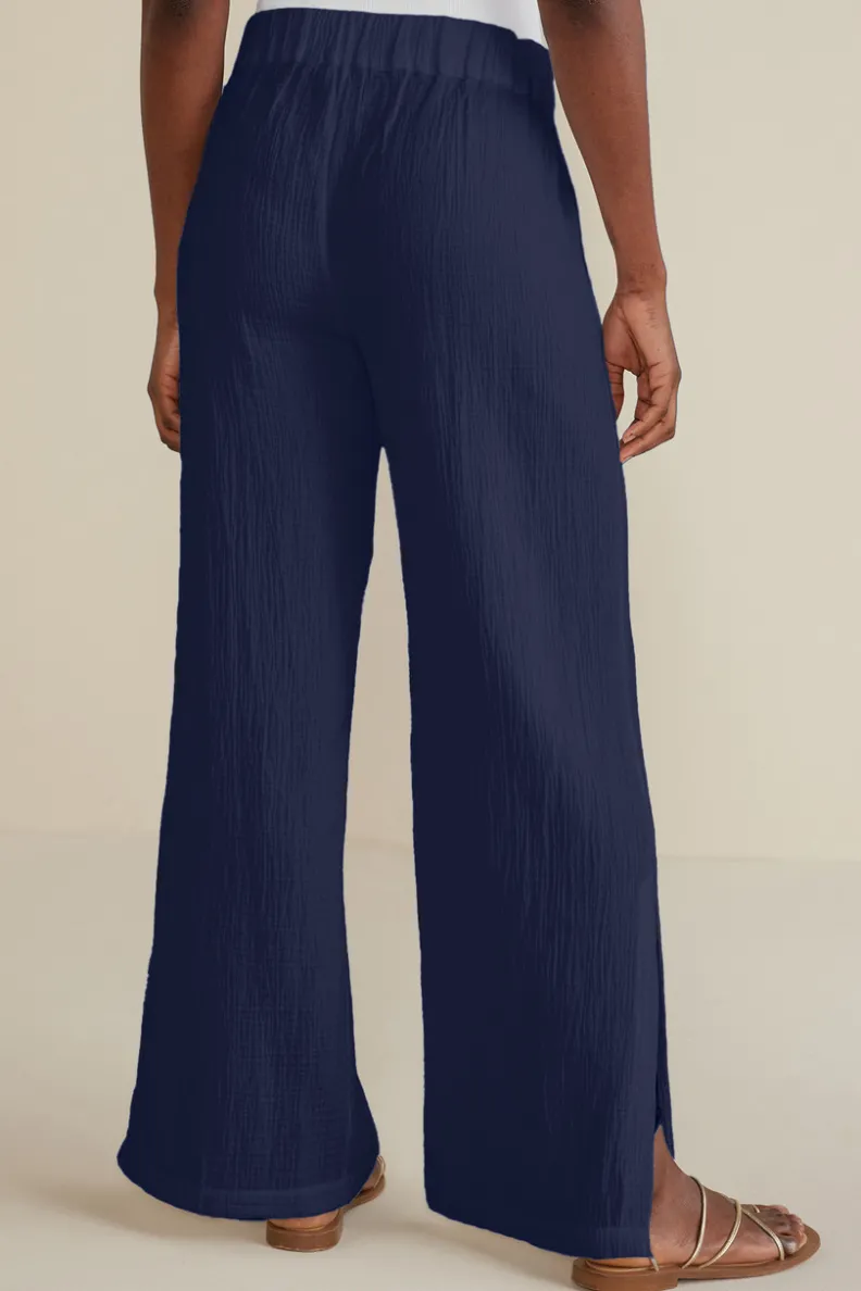 Pantalones anchos Khulani en gasa suave - Corte holgado para máxima comodidad - Colección Soft Surroundings
