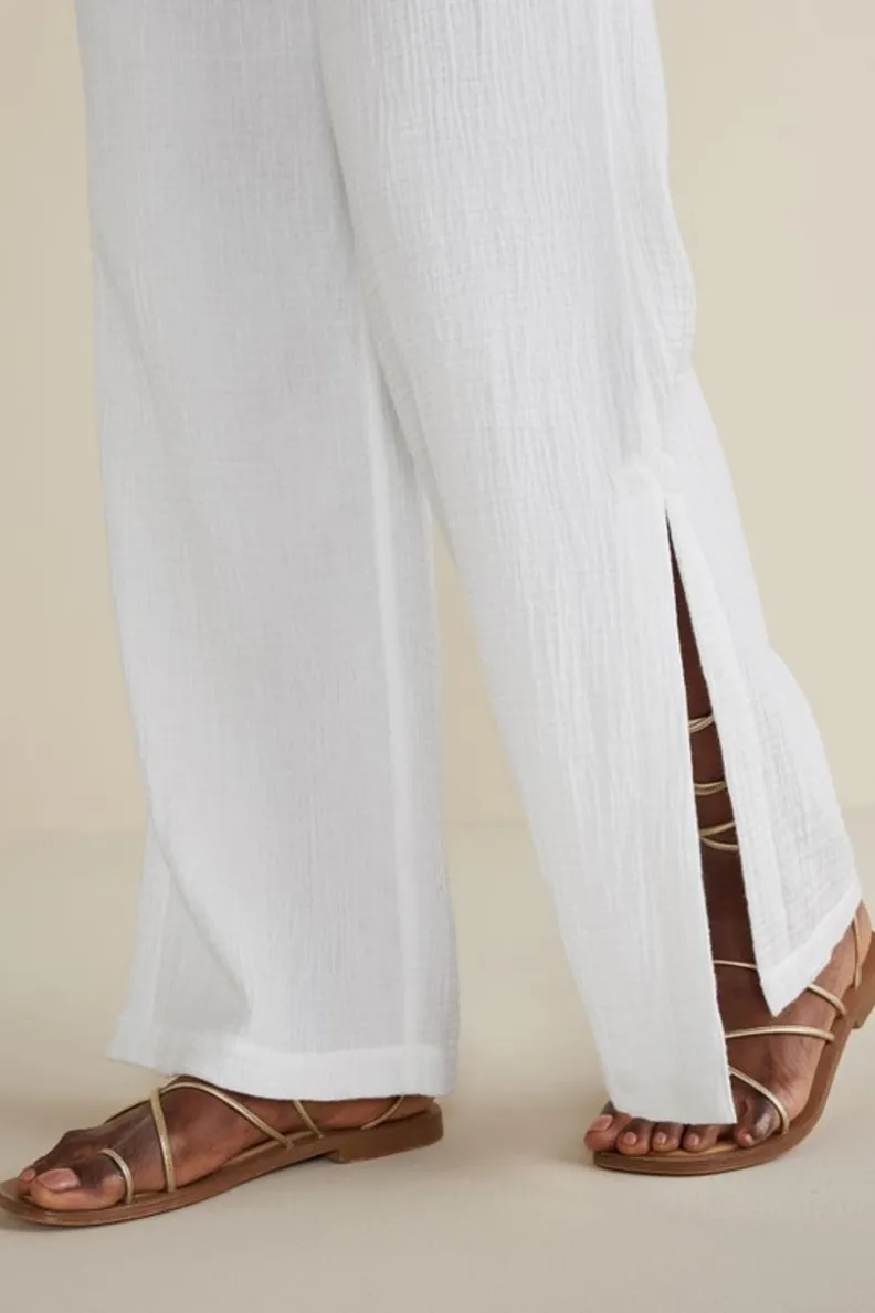 Pantalones anchos Khulani en gasa suave - Corte holgado para máxima comodidad - Colección Soft Surroundings